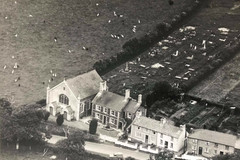 Aerial view of Capel Seion and its chapel