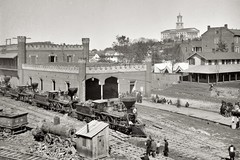 Nashville. Railroad yard and depot with locomotives