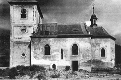 Těchnice, kostel sv. Štěpána. Кostel před zatopením