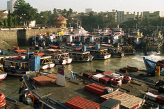 Pleasure boats at the Gates of India in Mumbai