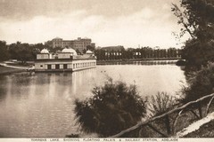 Adelaide. Torrens Lake, Floating Palais & Railway Station