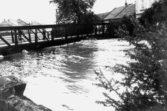 Velké Meziříčí. Po povodni 25.5.1985. Most u soutoku