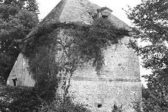 Restes de l'ancien château du Grand Launay : pigeonnier carré couvert d'un lanternon, façades sud et ouest