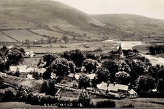 Llangurig general view with the church and bridge
