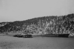 Det tyske slagskipet Tirpitz under en stopp i den norske Faytentenfjorden