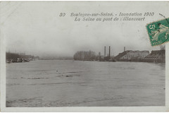Inondation de 1910. La Seine au Pont de Billancourt