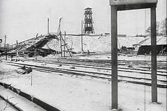 1944, січень, Житомир, зруйнованих Київський міст, Вид з платформи залізничного вокзалу