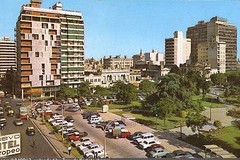 Rosario. Vista aérea de la Plaza Sarmiento y el Hotel 'Europeo'