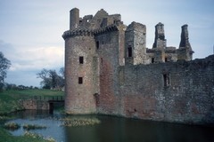 Caerlaverock Castle with moat