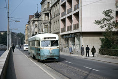 Tram in the center of Sarajevo