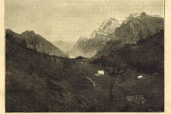 Suvorov en Suisse Lac Klental avec le village de Richisau