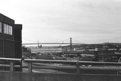 View of the Angus L. Macdonald Bridge across the bay