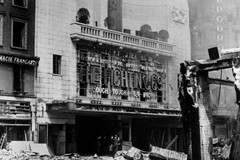 Damage to Leicester Square caused by nates of German aviation