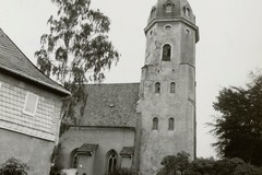 Schlettau. Stadtkirche St. Ulrich. Ansicht von der Schulgasse