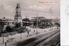 Iquique. Plaza Arturo Prat, Calle Baquedano y Torre Del Reloj