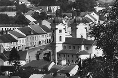 Bystřice nad Pernštejnem. Kostel sv. Vavřince a náměstí