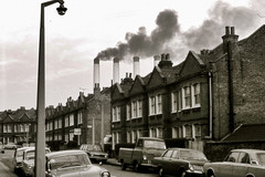 On Oakbury Road. View to Fulham Power Station in the background. London