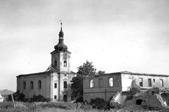 Slatinice, kostel sv. Šimona a Judy, demolice kostela s okolím