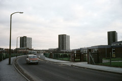 Wigan. View of the three blocks making up Worsley Mesnes North development