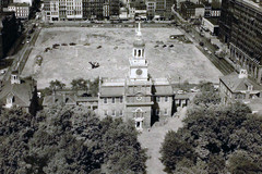 Independence Hall, after the demolition of a building to make way for Independence Mall