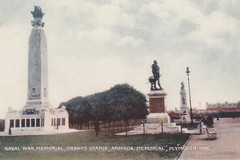 Plymouth. Naval War Memorial, Drake's Statue & Armada Memorial
