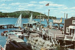 The Fisherman's Wharf on the waterfront at Bar Harbor, Maine, USA