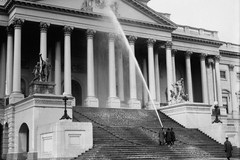 Washing U.S. Capitol. The United States Capitol receiving its annual bath