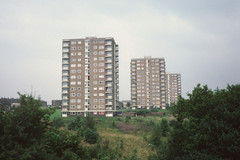 View of 13-storey blocks in Hattersley