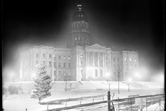 Capitol building on a winter night, Denver