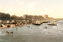 The beach and ladies' bathing place, Margate, Kent
