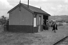 Passengers waiting at the Capel Bangor station