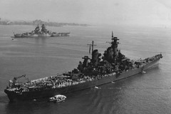 American battleship USS New Jersey (in the foreground) and the French Richelieu
