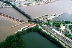 Rock Island / Davenport. Government Bridge and Roller Dam