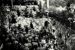 Construction of the Adolphe Bridge: Installation of the first stone