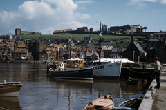 Whitby. New Harbor at high tide
