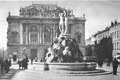 Montpellier. L'opéra Comédie et la fontaine des Trois Grâces