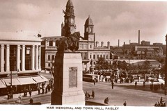 Paisley. War Memorial. Dunn Square. Town Hall