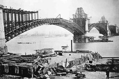 Construction of a bridge across the Mississippi River