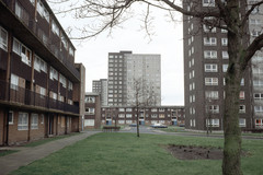 Wigan. View of the three blocks making up Worsley Mesnes development
