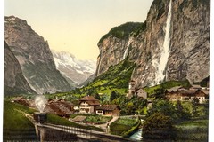 Lauterbrunnen Valley. Staubbach and Jungfrau, Bernese Oberland