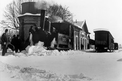 Estación de Llagostera durante la nevada