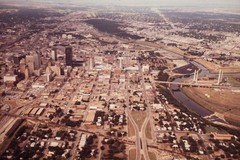 Aerial view of downtown Fort Worth and the Trinity River