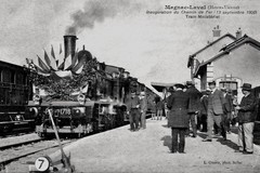 Magnac-Laval. Inauguration du Chemin de Fer. Arrivée du train ministériel