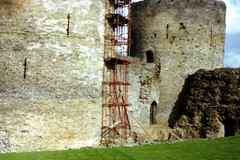 Cilgerran Castle during repairs