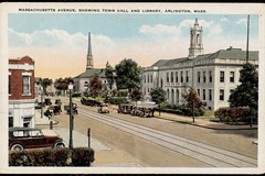 Massachusetts Avenue, showing Town Hall and Library, Arlington