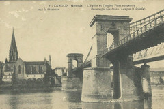 Langon - Le Pont suspendu et le Pont métallique