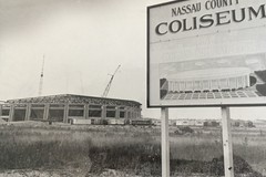 Nassau Veterans Memorial Coliseum under construction. Home of New York Islanders ice hockey team