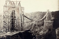 The Clifton Suspension Bridge under construction
