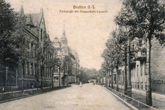 Beuthen O.-S. Parkstraße mit knappschafts-lazarett