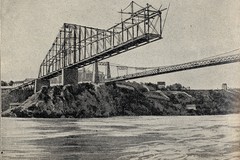 Railway bridge over the St. John River near the city of St. John during construction